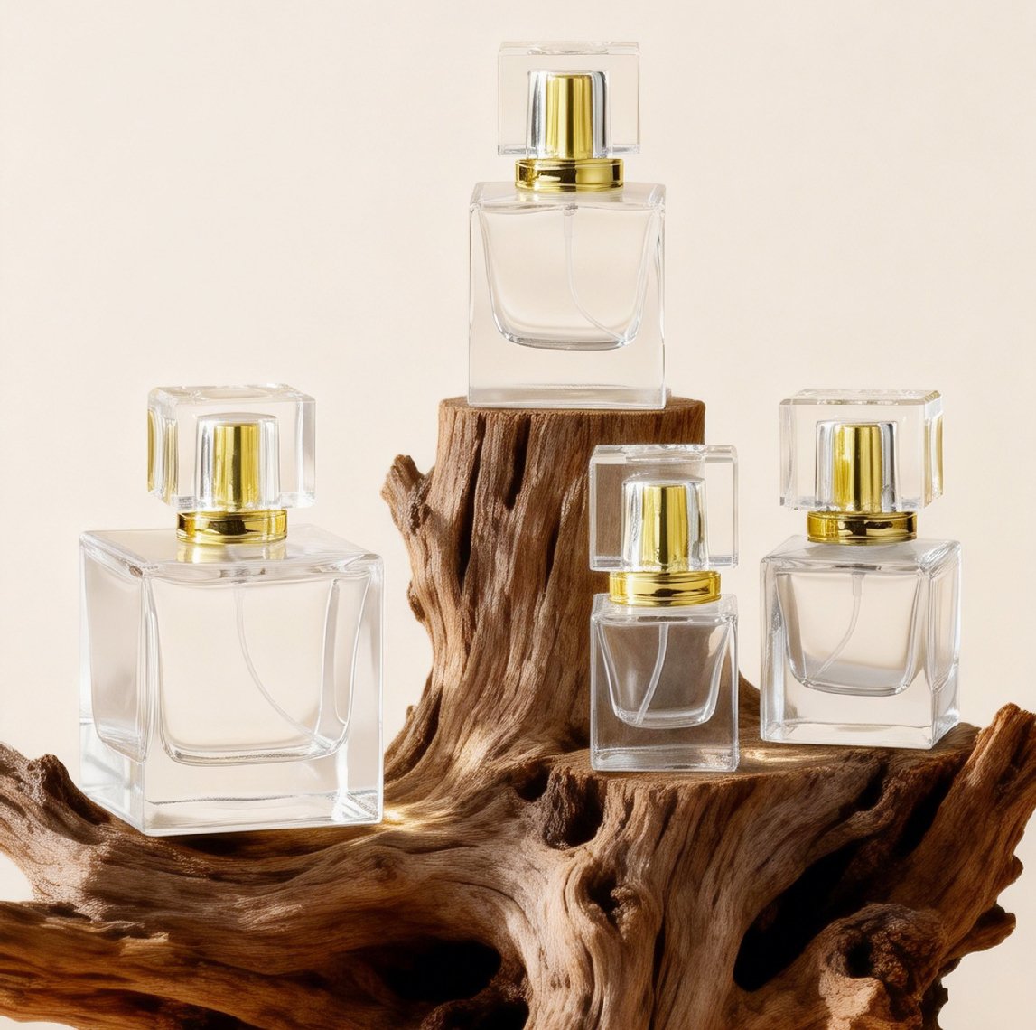 Square and Angular Glass Perfume Bottle Silhouette