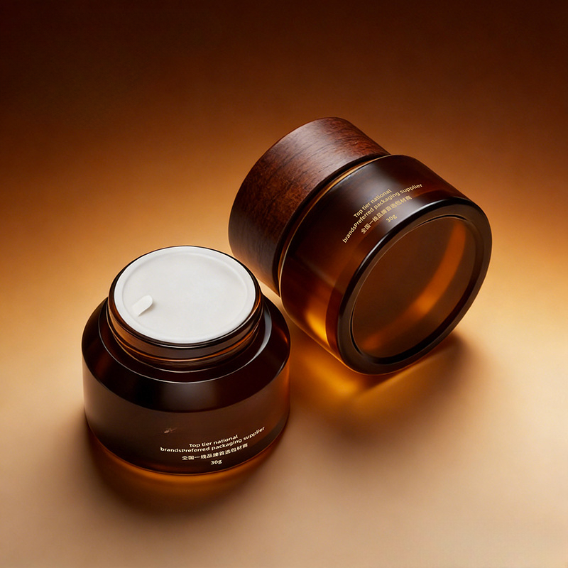 Glass jars for face cream and repair formulations