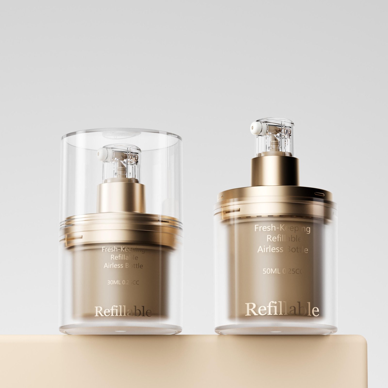 50ml and 100ml Airless Pump Bottles for Lotions
