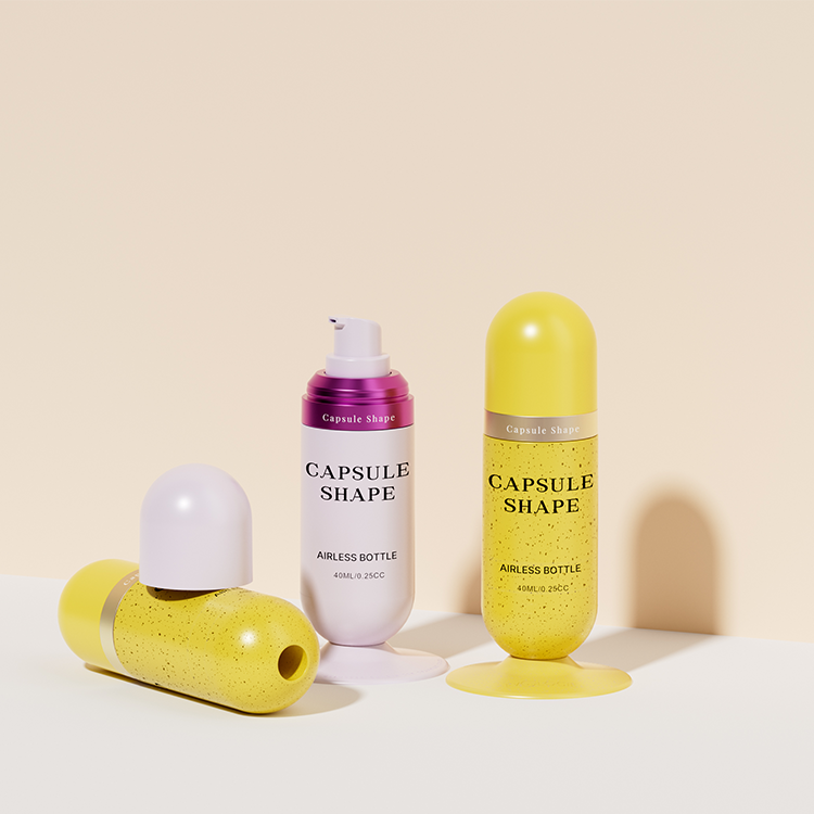Silk-screen printing and hot foil stamping sample on airless bottle
