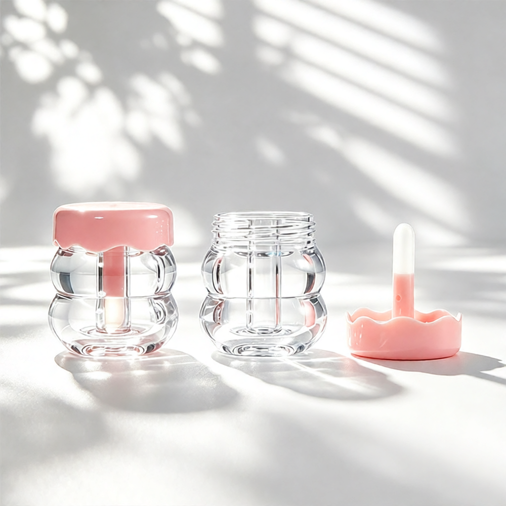 Small cosmetic containers including lip balm packaging and travel size beauty packaging