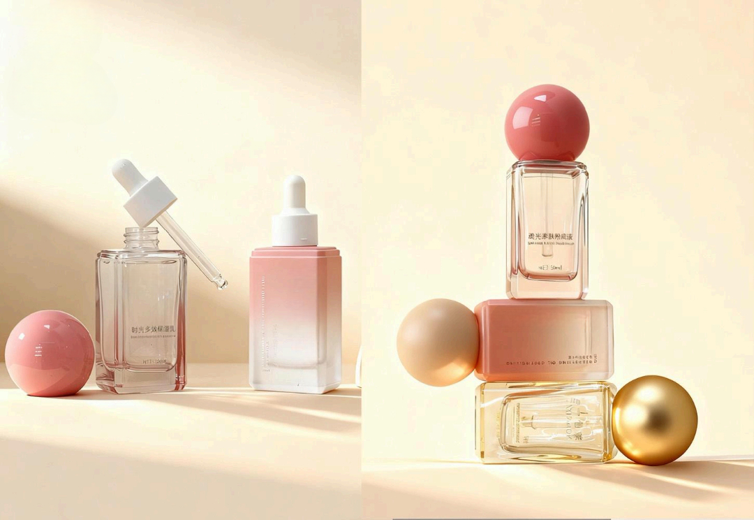 Glass dropper bottles for high-end serums and toners