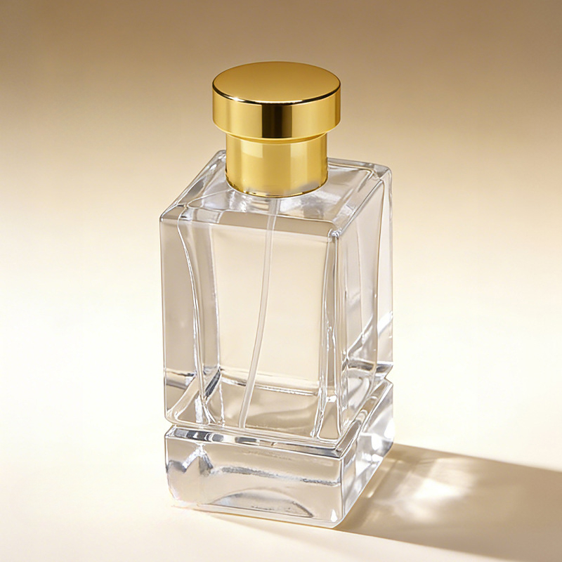 High clarity heavy glass perfume bottle design for high end fragrance packaging