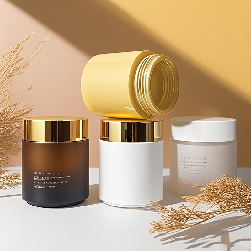 Premium glass and acrylic cosmetic jars with lids