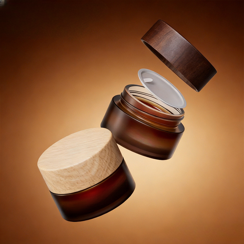 Bamboo cream jar for facial creams and moisturizers