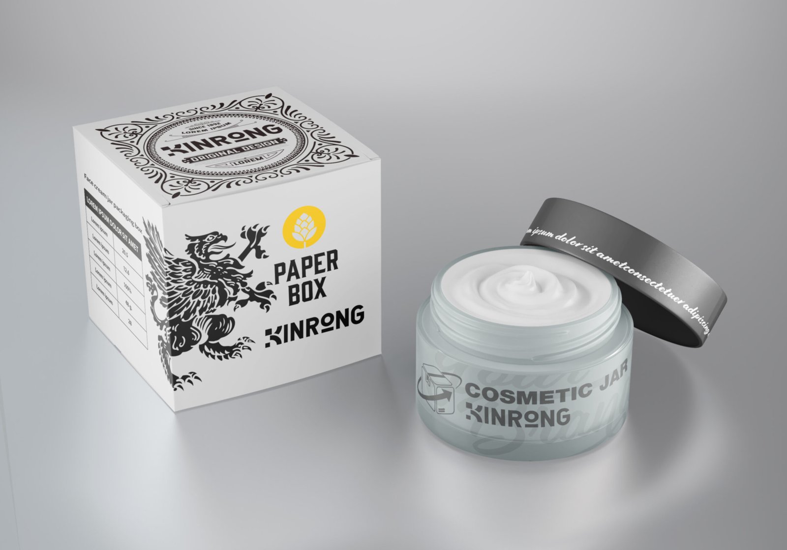 Skincare cream jars for day and night creams