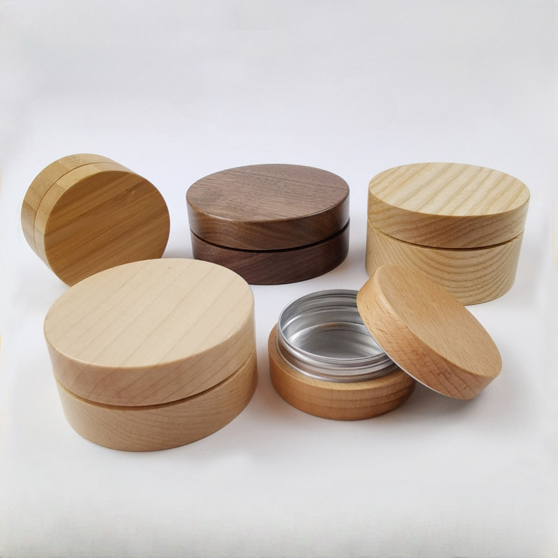 Full bamboo outer shell custom cosmetic jar