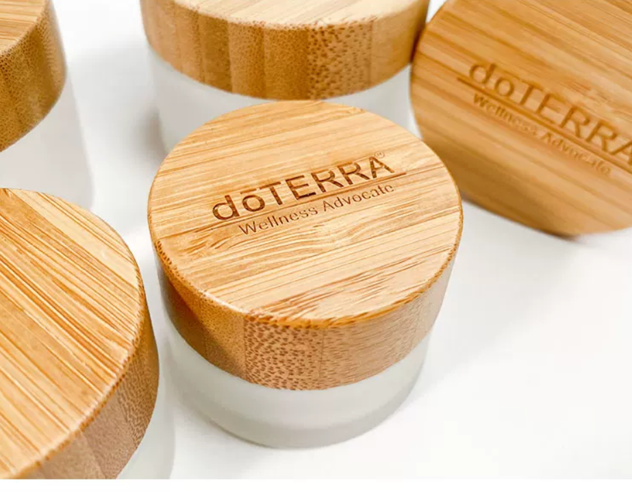 Precision laser engraving on custom bamboo jar