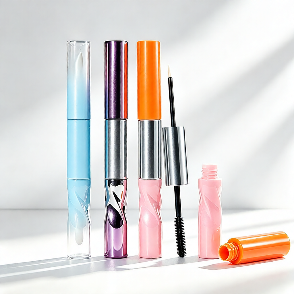 Custom mascara tubes and liquid eyeliner packaging samples manufactured by sunronpack