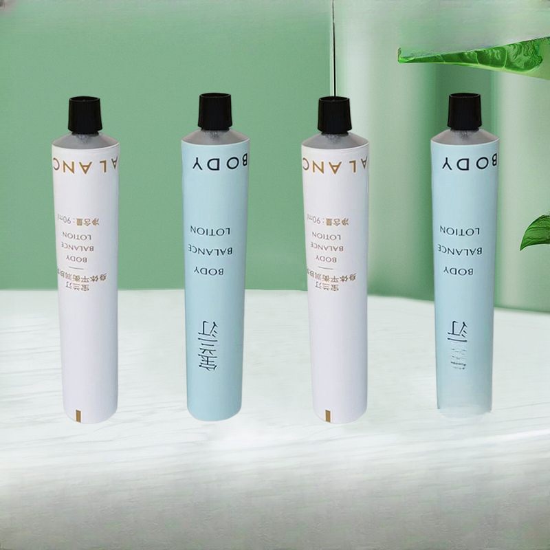 Custom recyclable aluminum cosmetic tubes packaging with specialized nozzles and premium caps