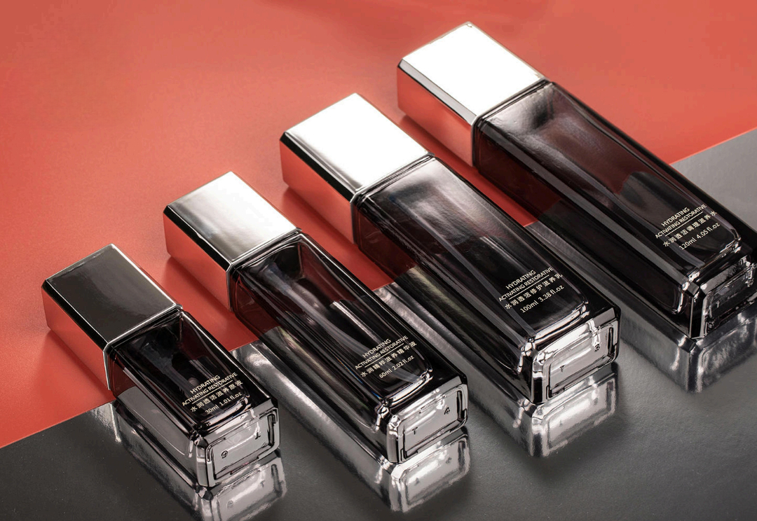 Square Glass Cosmetic Bottle Packaging