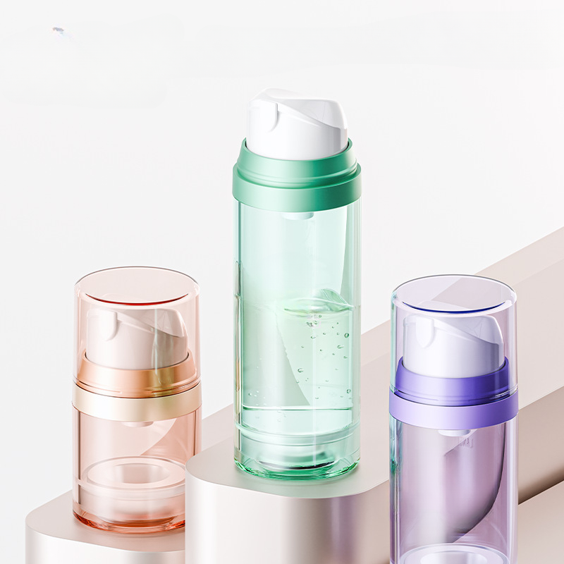 Cylindrical and square custom airless bottle silhouettes for luxury brands