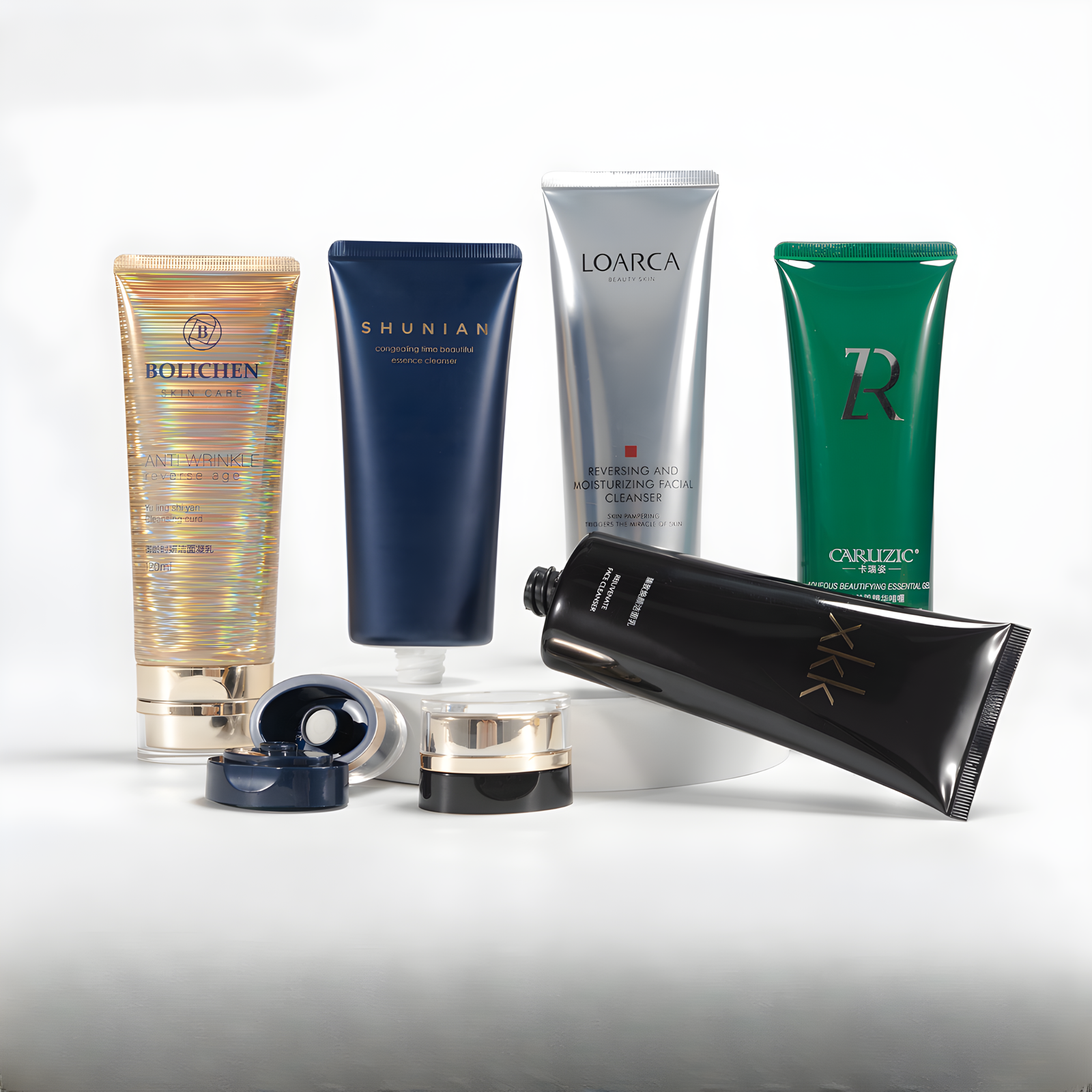 Custom Plastic Cosmetic Tube Packaging Cross-Section Diagram and Component Breakdown