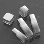 Square Glass Cosmetic Jars Eco Friendly Premium Packaging