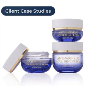 Pot cosmétique en verre à large ouverture bleu