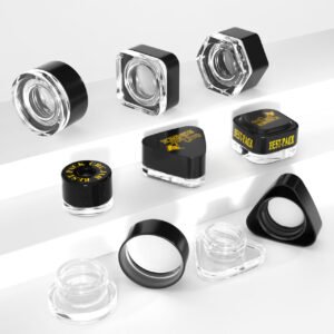 pots en verre cosmétique de 0,25 oz noirs