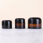 Brown Glass Cosmetic Jars for UV Protection and Freshness