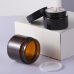Brown Glass Cosmetic Jars for UV Protection and Freshness