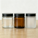 Glass Cosmetic Jar With Black Aluminium Cap Guide