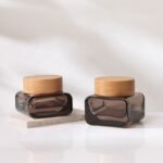 Brown Glass Cosmetic Jars for UV Protection and Freshness