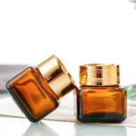 Brown Glass Cosmetic Jars for UV Protection and Freshness