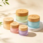 4 fl oz Frosted Glass Cosmetic Jars mit Bambusdeckel