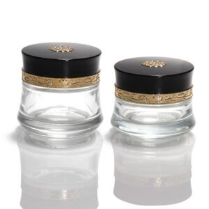 Bocal cosmétique en verre de 50 ml pour soins de la peau et emballage personnalisé