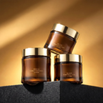 Brown Glass Cosmetic Jars for UV Protection and Freshness