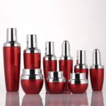 Red Glass Cosmetic Jars Wholesale Luxury UV Protection