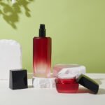 Red Glass Cosmetic Jars Wholesale Luxury UV Protection