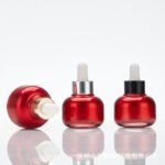 Red Glass Cosmetic Jars Wholesale Luxury UV Protection