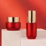 Red Glass Cosmetic Jars Wholesale Luxury UV Protection