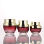Red Glass Cosmetic Jars Wholesale Luxury UV Protection