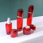 Red Glass Cosmetic Jars Wholesale Luxury UV Protection