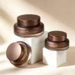 Brown Glass Cosmetic Jars for UV Protection and Freshness
