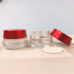 Red Glass Cosmetic Jars Wholesale Luxury UV Protection