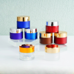 Red Glass Cosmetic Jars Wholesale Luxury UV Protection