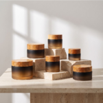 Brown Glass Cosmetic Jars for UV Protection and Freshness