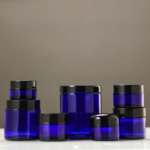 Blue Glass Cosmetic Jars Wholesale Sizes and Features