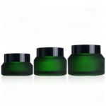 Frosted Green Glass Cosmetic Jars Wholesale and Customizatio
